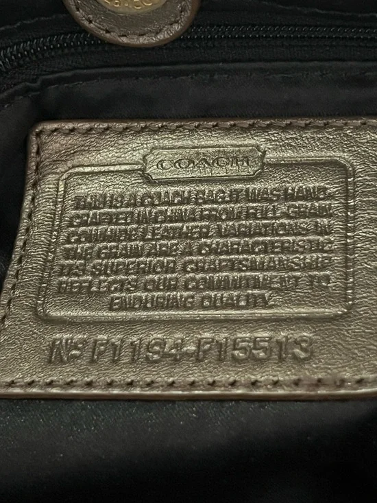 Coach Ashley Leather Satchel, Metallic Bronze. (Taupe) EUC - Picture 13 of 16